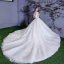 Chic / Beautiful White Wedding Dresses 2018 Ball Gown Multi-Colors Appliques Pearl Off-The-Shoulder Backless Sleeveless Cathedral Train Wedding