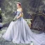 Elegant Lavender Prom Dresses 2018 Ball Gown Appliques Bow Off-The-Shoulder Backless Sleeveless Court Train Formal Dresses
