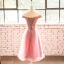 Lovely Pearl Pink Homecoming Graduation Dresses 2018 A-Line / Princess Off-The-Shoulder Backless Sleeveless Knee-Length Formal Dresses