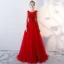 Chic / Belle Robe De Soirée 2018 Princesse En Dentelle Appliques Paillettes Faux Diamant Encolure Dégagée Sans Manches Longue Robe De Ceremonie