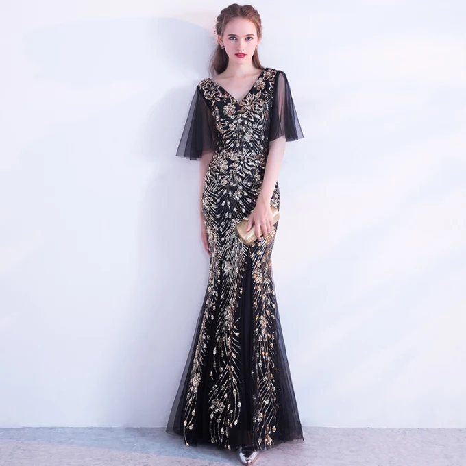 slim fit dress slacks Simple Black Sleeveless Elegant Long Prom Dress main image 1
