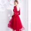 Chic / Beautiful Burgundy Homecoming Graduation Dresses 2018 A-Line / Princess Lace Appliques Sash Scoop Neck Backless 3/4 Sleeve Short Formal Dresses