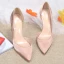 Eenvoudige Nude Satijn Gala Damesschoenen 2020 10 cm Naaldhakken / Stiletto Spitse Neus Hoge Hakken