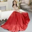 Modern / Fashion Burgundy Evening Dresses  2019 A-Line / Princess Beading Rhinestone V-Neck Backless Sleeveless Sweep Train Formal Dresses