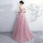 Elegant Prom Dresses 2018 A-Line / Princess Lace Flower Scoop Neck Backless Sleeveless Floor-Length / Long Formal Dresses