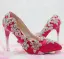 Chic / Beautiful Fuchsia Evening Party Pumps 2018 Rhinestone 8 cm Stiletto Heels Pointed Toe Pumps