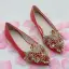 Snygga / Fina Vita Casual Damskor 2018 Kristall Rhinestone Spetsiga Platt