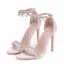 Moderne / Mode Blanche Soirée Sandales Femme 2018 Faux Diamant Bride Cheville 11 cm Talons Aiguilles Peep Toes / Bout Ouvert Sandales