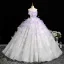 Flower Fairy Lavender Appliques White Prom Dresses 2025 Ball Gown Strapless Sleeveless Backless Court Train Prom Formal Dresses