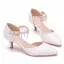 Chic / Beautiful White Wedding Shoes 2018 Pearl Rhinestone Tassel 5 cm Stiletto Heels Pointed Toe Wedding High Heels