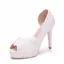 Chic / Beautiful White Wedding Shoes 2018 Lace 11 cm Stiletto Heels Open / Peep Toe Wedding High Heels