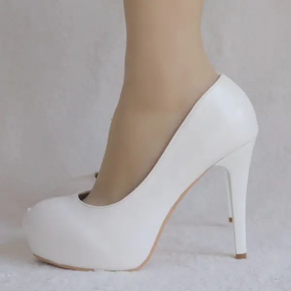 Enkla Vita Kontors Pumps 2018 11 cm Stilettklackar Pande Zote Toe Pumps