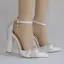 Modern / Fashion White Wedding Shoes 2018 Rhinestone Ankle Strap 10 cm Thick Heels Pointed Toe Wedding High Heels