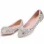 Scintillantes Argenté Chaussure De Mariée 2018 Cristal Faux Diamant À Bout Pointu Plate Mariage