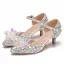 Amazing / Unique Silver Wedding Shoes 2018 Buckle Crystal Rhinestone 5 cm Stiletto Heels Pointed Toe Wedding High Heels