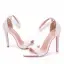 Chic / Beautiful White Wedding Shoes 2018 Lace Flower Pearl Ankle Strap 9 cm Stiletto Heels Open / Peep Toe Wedding High Heels