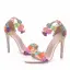 Amazing / Unique Multi-Colors Outdoor / Garden Womens Shoes 2018 Lace Flower Ankle Strap 6 cm Stiletto Heels Open / Peep Toe High Heels