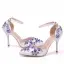 Schöne Weiß Brautschuhe 2018 Strass Knöchelriemen 9 cm Stilettos Spitzschuh Hochzeit Hochhackige