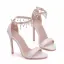 Sexy White Wedding Shoes 2018 Pearl Rhinestone Tassel Ankle Strap 11 cm Stiletto Heels Open / Peep Toe Wedding High Heels