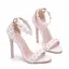 Modern / Fashion White Wedding Shoes 2018 Lace Flower Rhinestone Ankle Strap 11 cm Stiletto Heels Open / Peep Toe Wedding High Heels