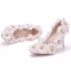 Elegant White Wedding Shoes 2018 Appliques Rhinestone 9 cm Stiletto Heels Pointed Toe Wedding Pumps