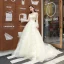 Chic / Beautiful Champagne Wedding Dresses 2018 A-Line / Princess Lace Flower Backless Scoop Neck Long Sleeve Court Train Wedding