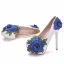 Fine Hvit Brudesko 2018 Appliques Blonder 14 cm Stiletthæler Rund Tå Bryllup Pumps