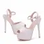 Modest / Simple White Evening Party Womens Shoes 2018 Ankle Strap 14 cm Stiletto Heels Open / Peep Toe High Heels