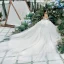 Luxury / Gorgeous High-end White Wedding Dresses 2021 Ball Gown Spaghetti Straps Sequins Sleeveless Backless Royal Train Wedding