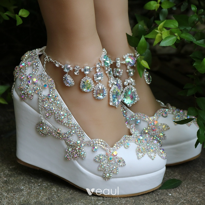 Buy Now,Women Rose Gold Embellished Wedge Sandals – Inc5 Shoes