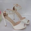 Schöne Weiß Brautschuhe 2018 Perle Strass Knöchelriemen 7 cm Stilettos Peeptoes Hochzeit Hochhackige