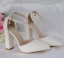 Schlicht Weiß Freizeit Damenschuhe 2018 Knöchelriemen 9 cm Thick Heels Peeptoes Hochhackige