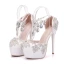 Charmant Königliches Blau Brautschuhe 2018 Kristall Strass 14 cm Stilettos Runde Zeh Hochzeit Hochhackige