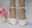 Chic / Belle Blanche Chaussure De Mariée 2018 En Dentelle Fleur Perle Bride Cheville 7 cm Talons Aiguilles À Bout Pointu Mariage Talons Hauts