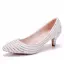Modern / Fashion White Wedding Shoes 2018 Beading Pearl Rhinestone 3 cm Stiletto Heels Pointed Toe Low Heel Wedding Pumps