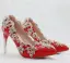 Chinese style Red Wedding Shoes 2018 Rhinestone 9 cm Crystal Stiletto Heels Pointed Toe Wedding Pumps