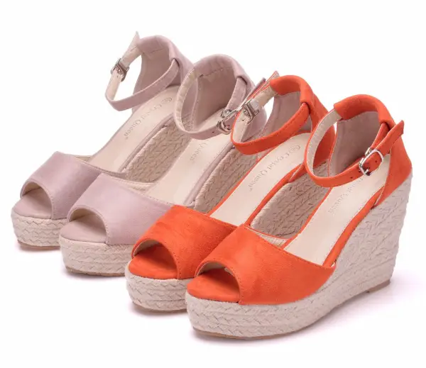 Böhmen Schwarz Strand Sommer Sandalen Damen 2018 Knöchelriemen 9 cm Keilabsatz Peeptoes Sandaletten