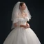 Modest / Simple High-end Ivory Ball Gown Satin Wedding Dresses 2021 Off-The-Shoulder Short Sleeve Backless Royal Train Wedding
