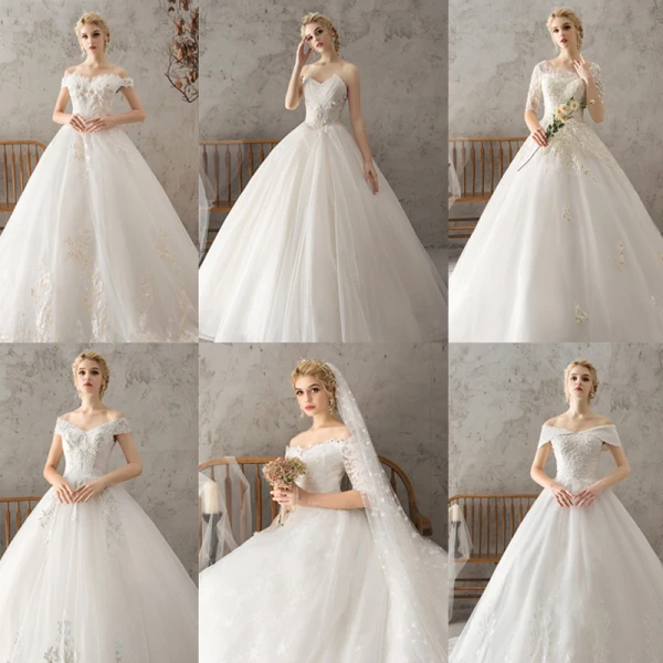 Abordable Ivoire Robe De Mariée 2018 Robe Boule En Dentelle Fleur Perle Faux Diamant Paillettes Dos Nu Chapel Train