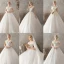 Abordable Ivoire Robe De Mariée 2018 Robe Boule En Dentelle Fleur Perle Faux Diamant Paillettes Dos Nu Chapel Train