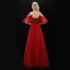 Chic / Beautiful Burgundy Evening Dresses  2019 A-Line / Princess Beading Crystal Spaghetti Straps Backless Short Sleeve Floor-Length / Long Formal Dresses