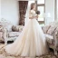 Charmant Champagne Robe De Mariée 2019 Princesse Perlage Cristal Perle Paillettes Bustier Dos Nu Sans Manches Longue
