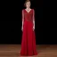 Luxury / Gorgeous Burgundy Handmade  Beading Evening Dresses  2019 A-Line / Princess Sequins V-Neck Backless 3/4 Sleeve Floor-Length / Long Formal Dresses