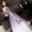 Modern / Fashion Gradient-Color Evening Dresses  2019 A-Line / Princess Beading Sequins Metal Sash Scoop Neck Short Sleeve Backless Floor-Length / Long Formal Dresses