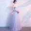 Schöne Himmelblau Brautjungfernkleider 2018 A Linie Mit Spitze Applikationen Perle Off Shoulder Rückenfreies Ärmellos Lange Kleider Für Hochzeit