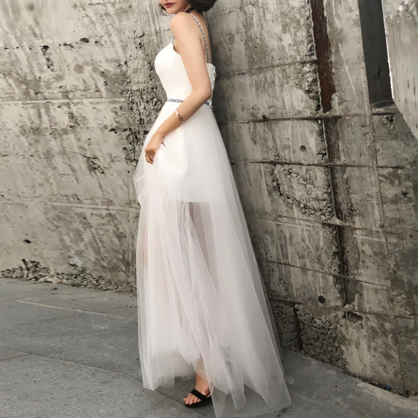 Modern / Fashion Black Evening Dresses 2019 A-Line / Princess Spaghetti Straps Sleeveless Backless Floor-Length / Long Formal Dresses