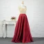 Luxe Bordeaux Robe De Soirée 2019 Princesse Perlage Cristal Faux Diamant V-Cou Sans Manches Dos Nu Longue Robe De Ceremonie