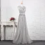 Luxe Champagne Fait main Perlage Robe De Soirée 2019 Princesse Cristal Paillettes Faux Diamant Encolure Dégagée Sans Manches Longue Robe De Ceremonie