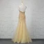 Luxe Champagne Fait main Perlage Robe De Soirée 2019 Trompette / Sirène Cristal Paillettes Faux Diamant Gland Titulaire Sans Manches Dos Nu Longue Robe De Ceremonie