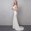 Chic / Beautiful Ivory Evening Dresses  2019 Trumpet / Mermaid See-through Handmade  Beading Tassel Scoop Neck Sleeveless Sweep Train Formal Dresses